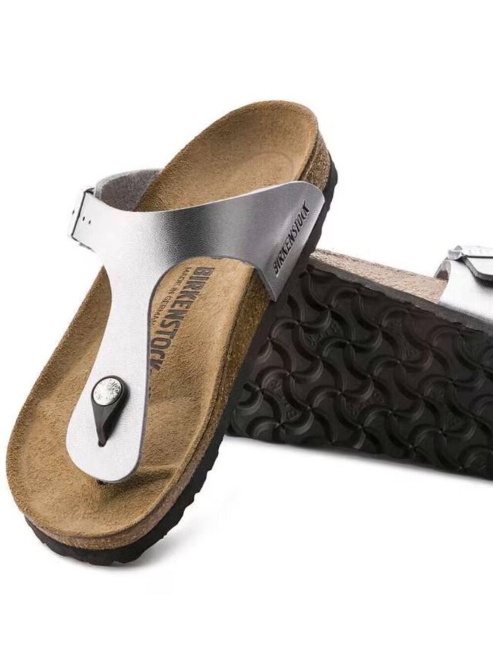 ✨ Birkenstock Gizeh Sandals Women 36 US 5-5.5 Metallic Silver Regular Worn Once✨